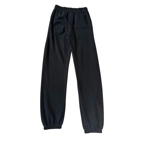 LESET Teddy Jogger Black Fleece Textured Sweatpants Made in USA XS LB091A-TEDDY - Picture 3 of 8